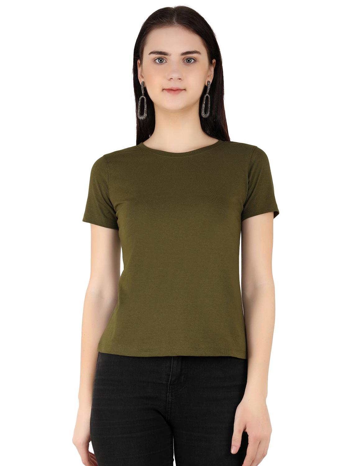 olive cotton regular tshirt - 17240578 - Zoom Image - 0