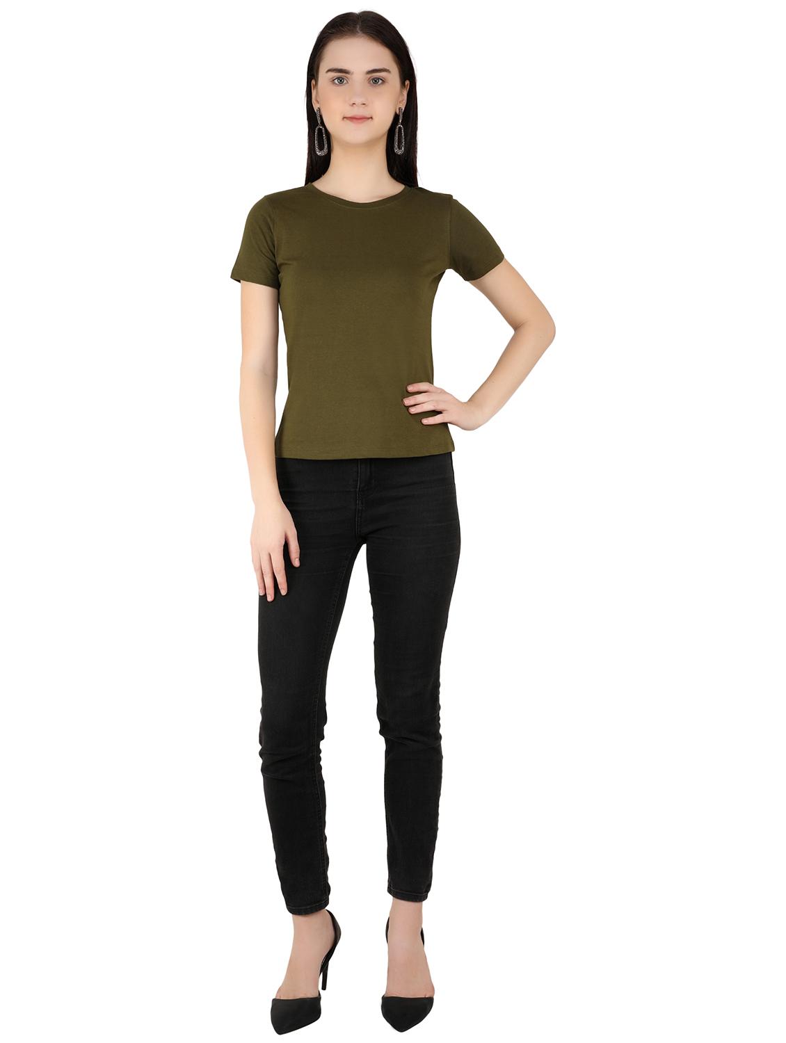 olive cotton regular tshirt - 17240578 - Standard Image - 3