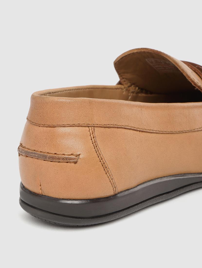 tan leather slip on loafers - 17242281 - Standard Image - 5
