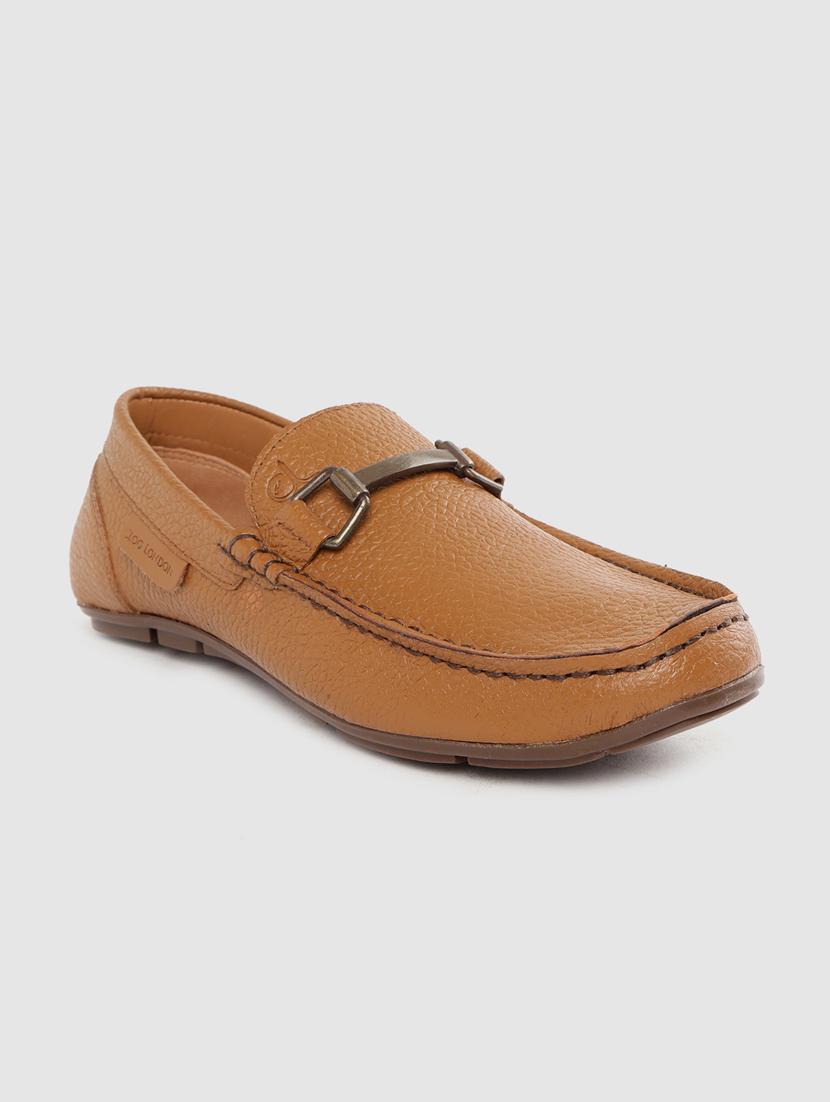 tan leather slip on loafers - 17242282 - Zoom Image - 0