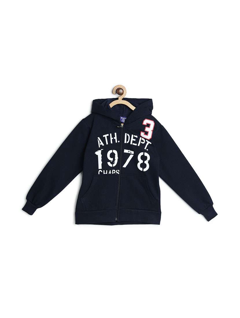 front print hood neck sweatshirt