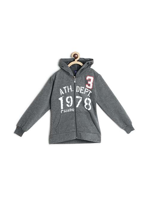 front print hood neck sweatshirt - 17244374 - Standard Image - 0