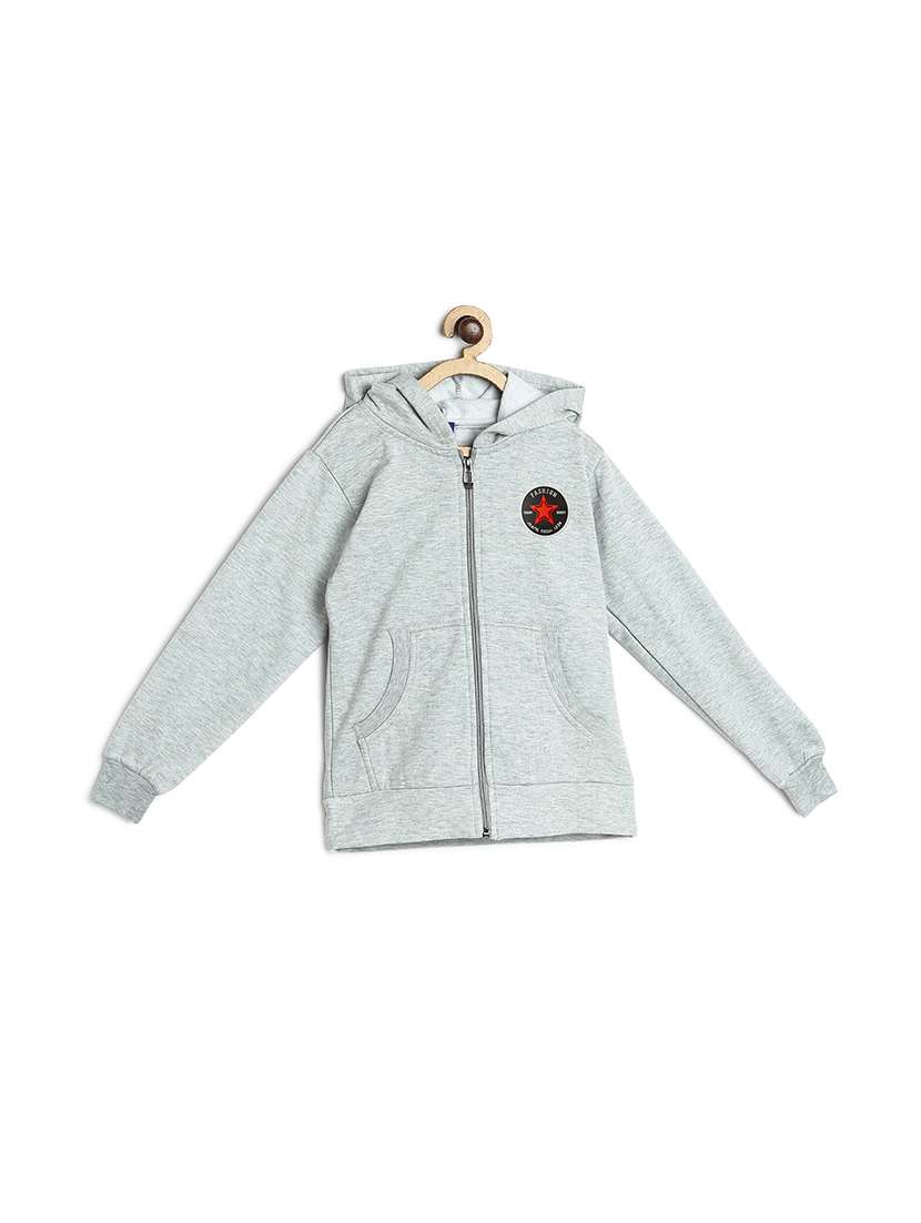 girls solid long sleeve hooded sweatshirt