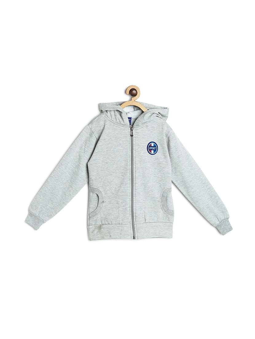 placement print hood neck sweatshirt