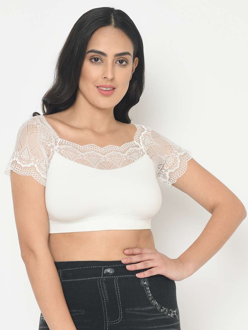 lace panel bralette 