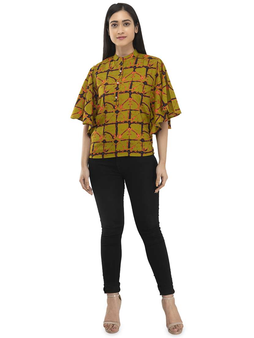 bell sleeved checkered top  - 17246565 -  Standard Image - 3