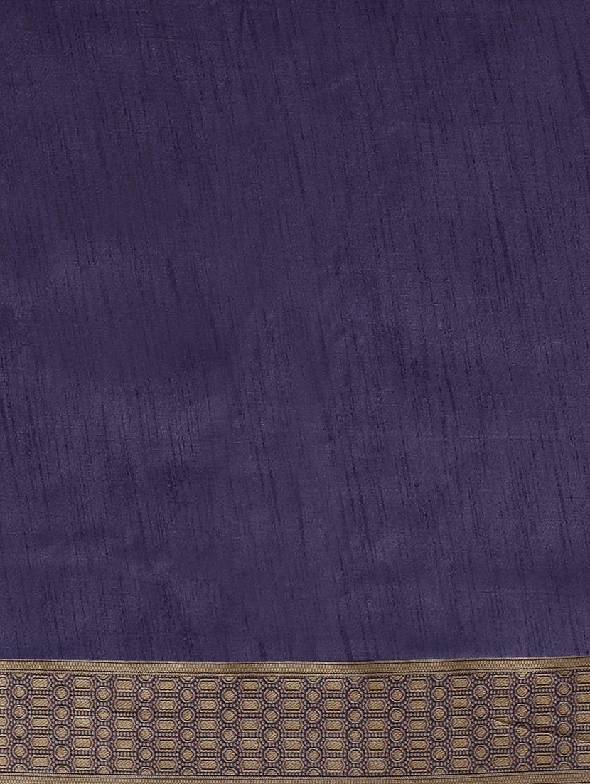 women's self design navy blue colored saree - 17247620 - Standard Image - 3