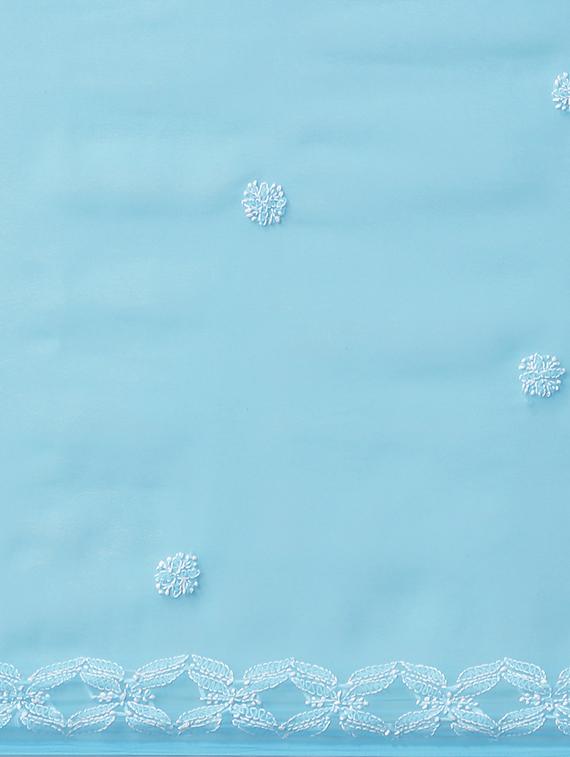 sky blue color georgette chikankari worked saree with blouse - 17248627 - Standard Image - 3