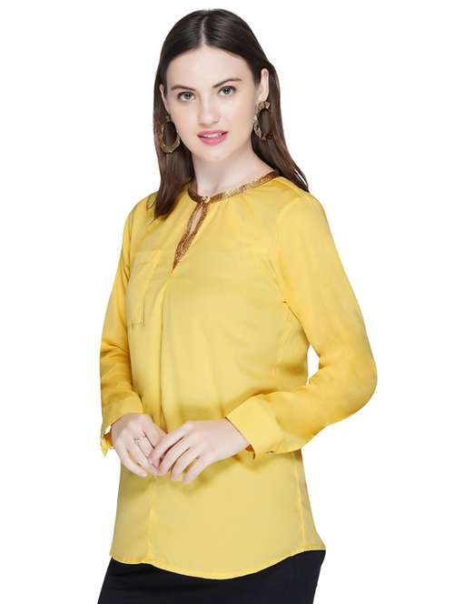 women's straight key hole neck top - 17249074 -  Standard Image - 0