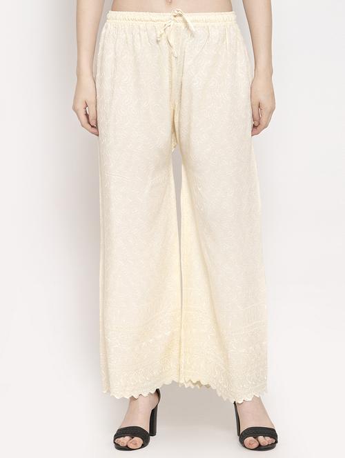 drawstring waist embroidered palazzo - 17249737 - Standard Image - 0