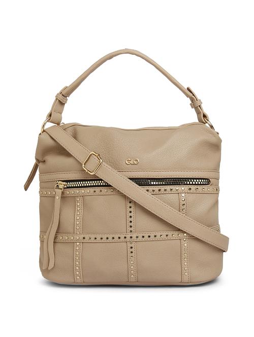 beige leatherette (pu) handbag - 17252200 - Standard Image - 0