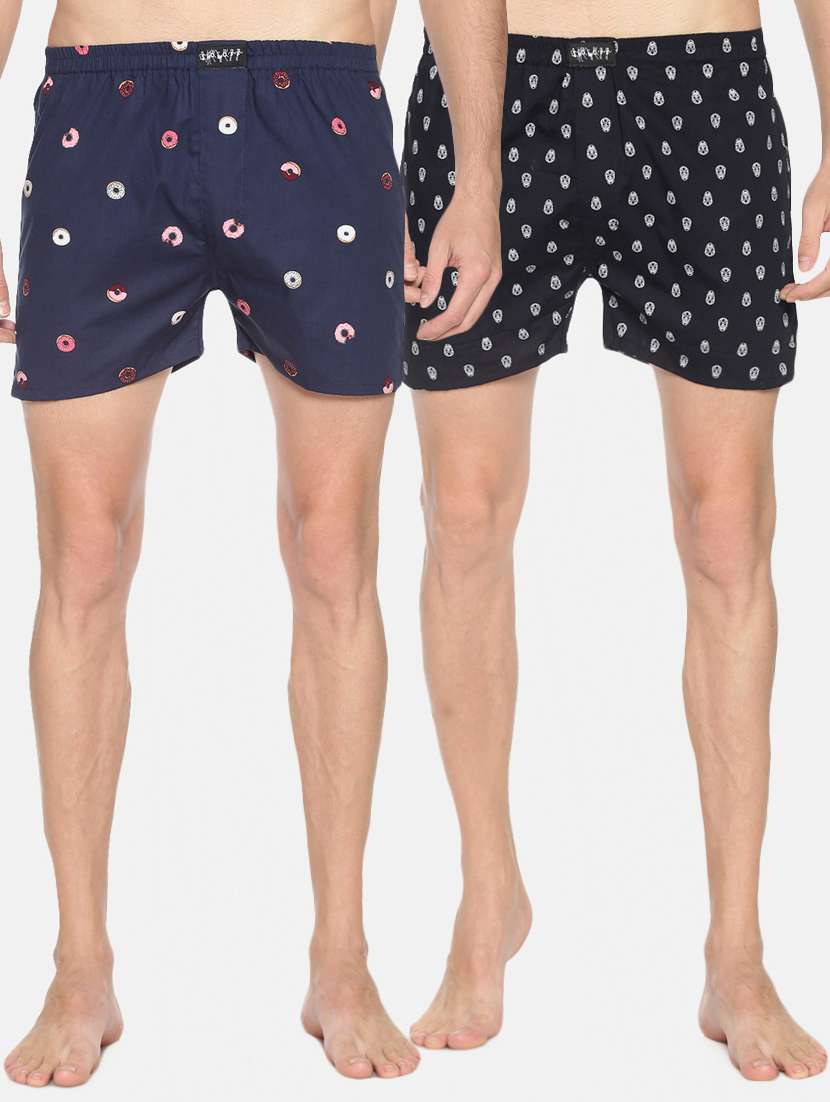 multi colored printed boxers combo
