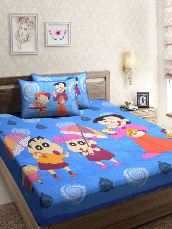 jaipuri printed cotton double bedsheets with 2 pillow cover