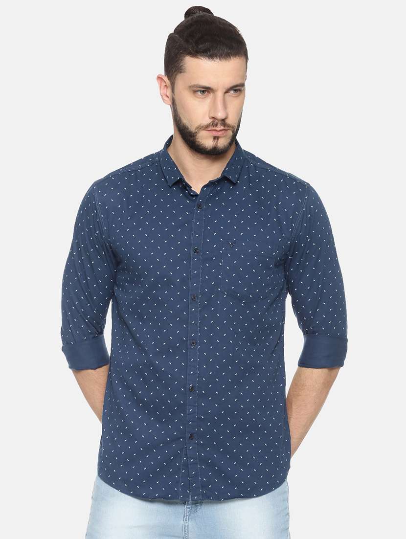mens micro print casual shirt