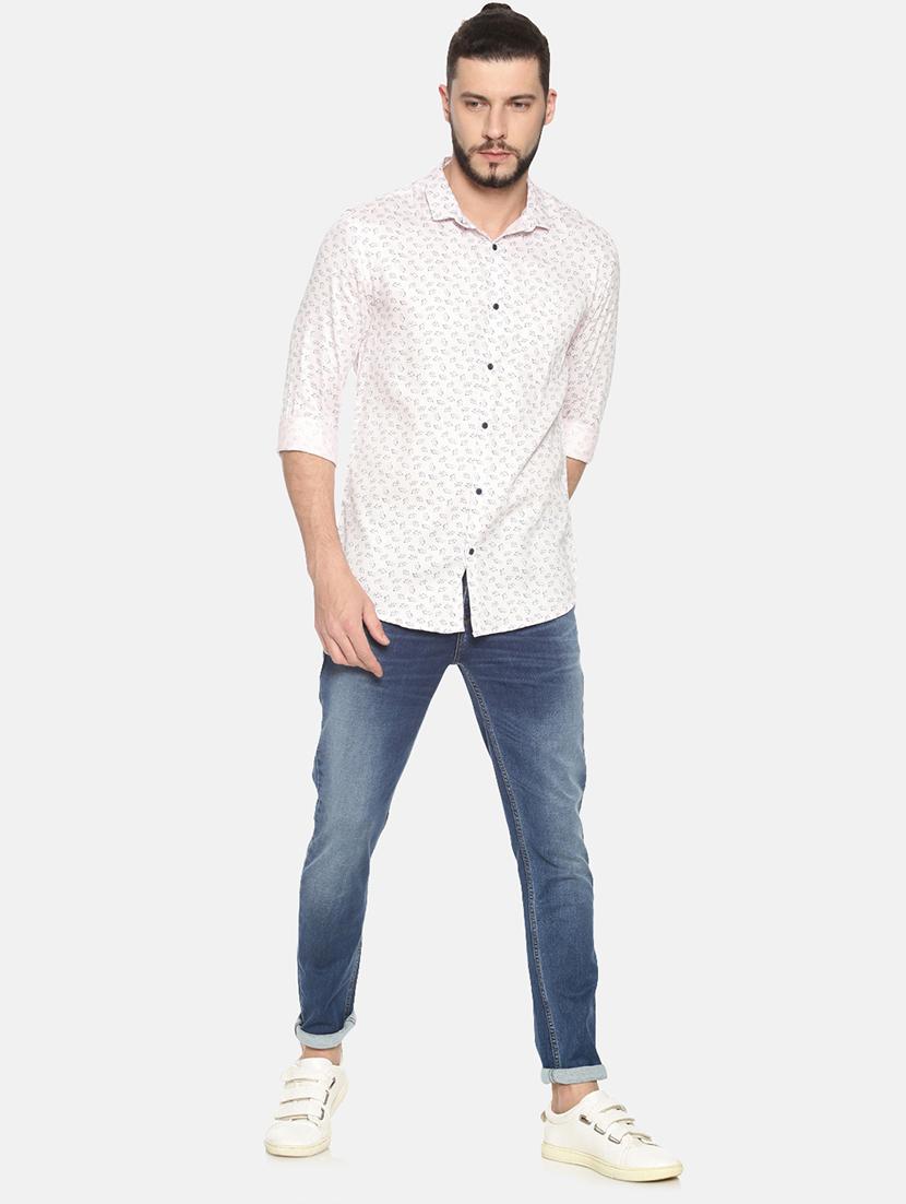 mens leaf print casual shirt - 17258307 - Standard Image - 3