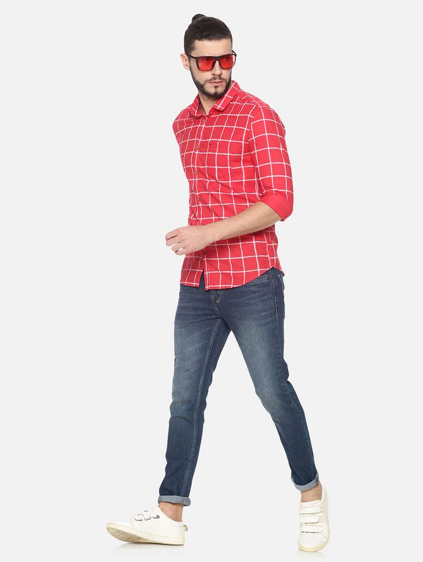 mens checks casual shirt - 17258356 - Standard Image - 3