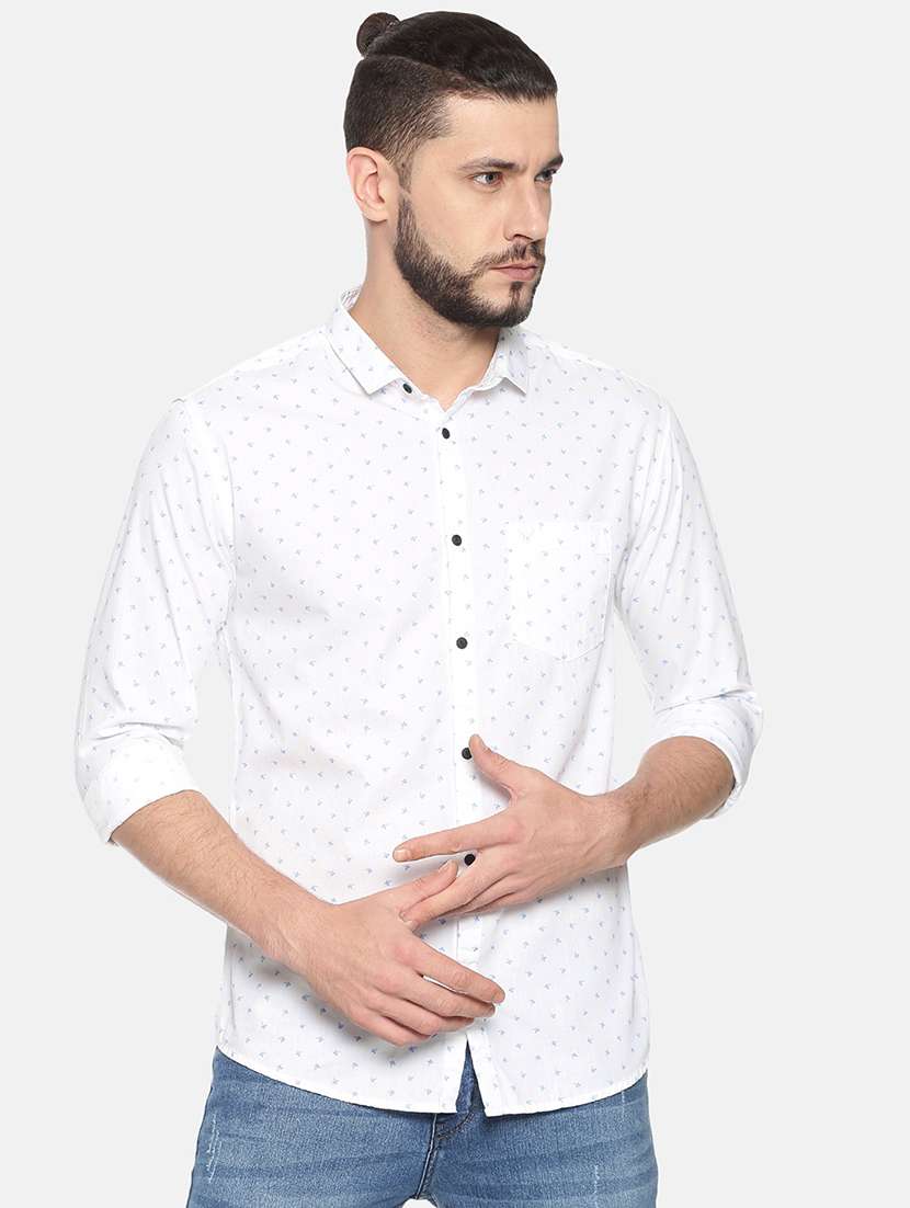 mens micro print casual shirt - 17258372 -  Zoom Image - 0