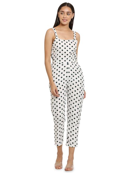 polka dot full leg jumpsuit - 17258751 - Standard Image - 0