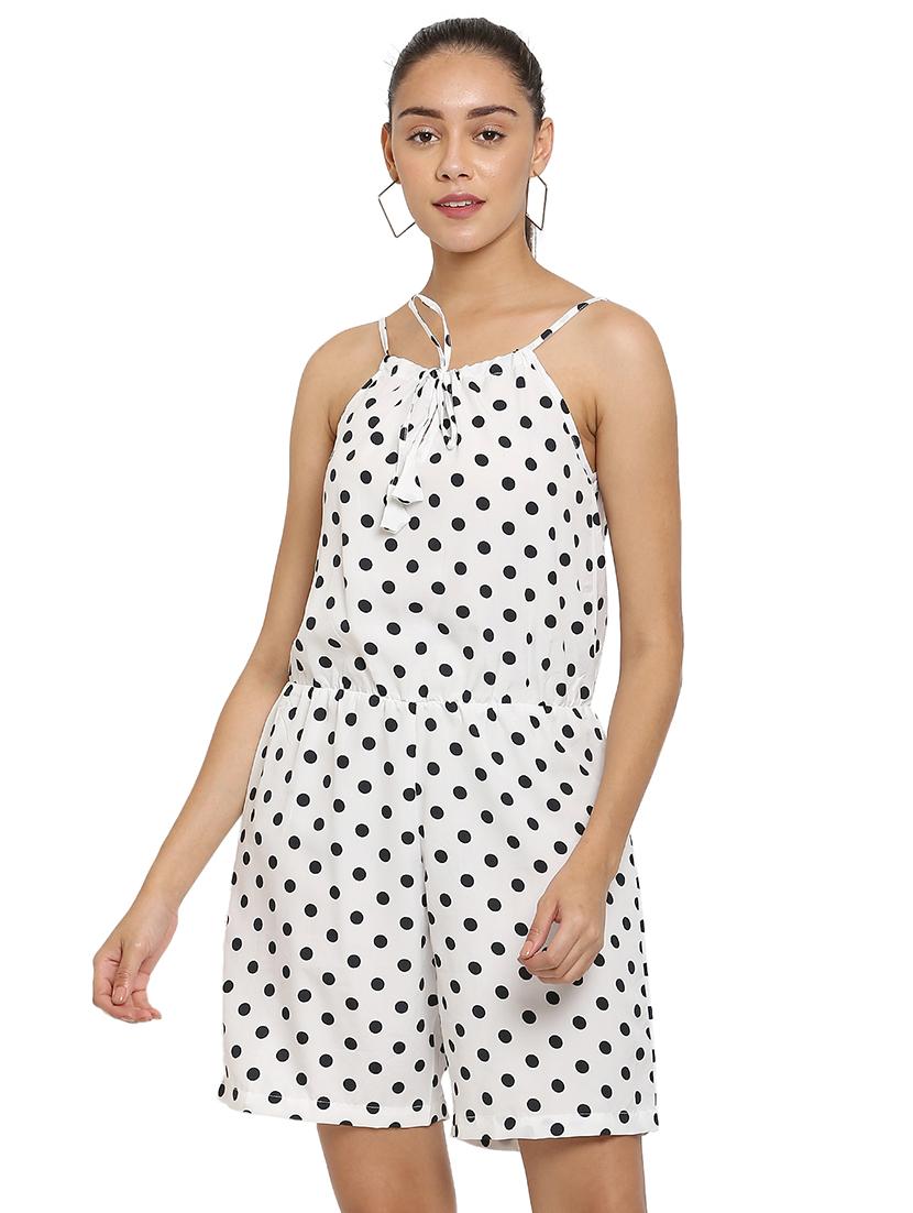 white crepe romper jumpsuit - 17258763 - Zoom Image - 0