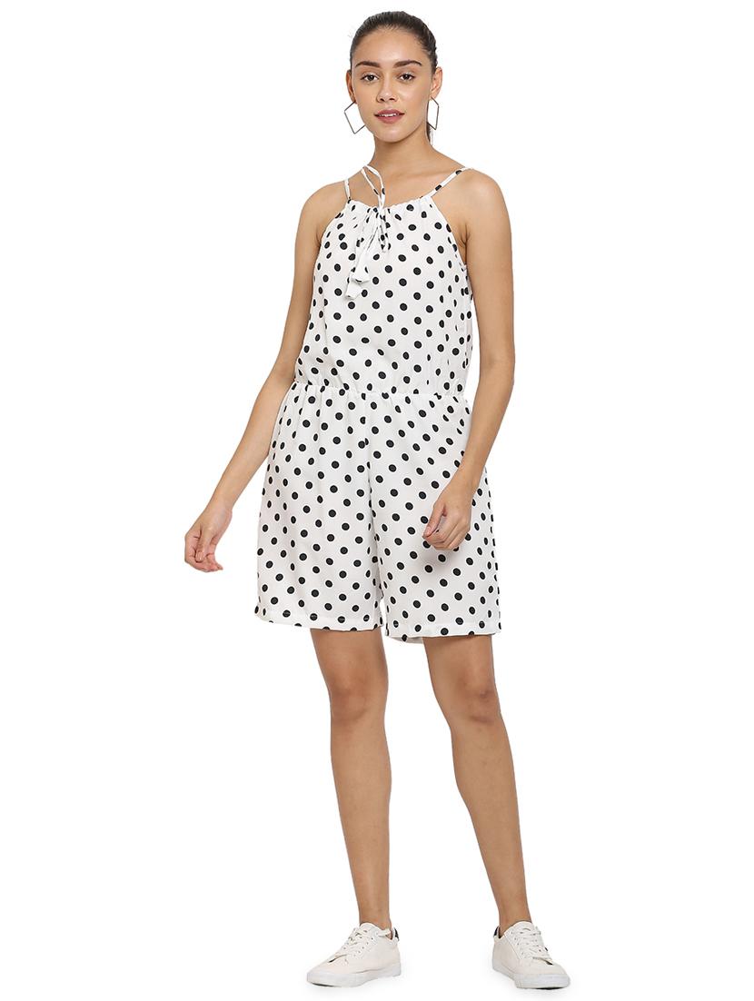 white crepe romper jumpsuit - 17258763 - Standard Image - 3