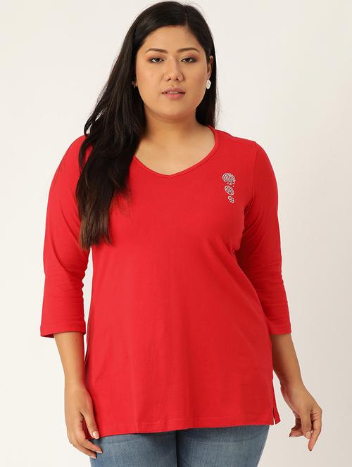 women's straight v neck top - 17260299 -  Standard Image - 0