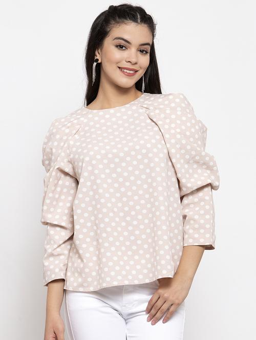 raglan sleeved polka dot top - 17261769 - Standard Image - 0