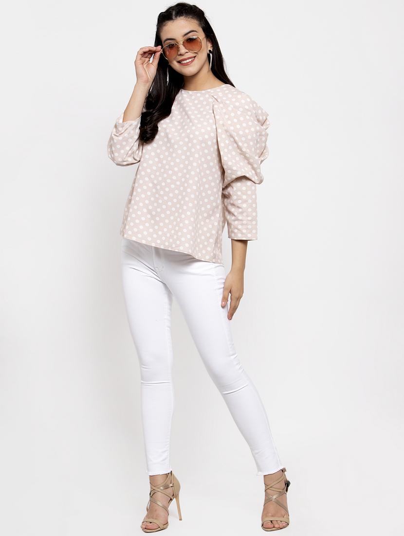 raglan sleeved polka dot top - 17261769 - Standard Image - 3