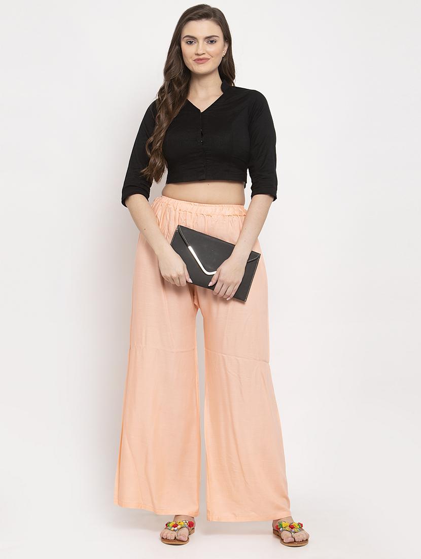 mid rise solid palazzo - 17262091 - Standard Image - 3