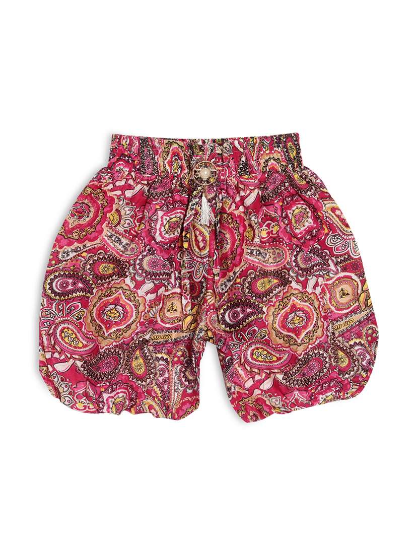 pink polyester regular shorts