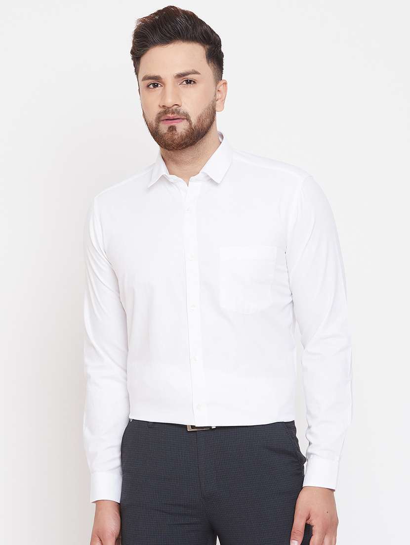 white solid formal shirt - 17263517 - Zoom Image - 0