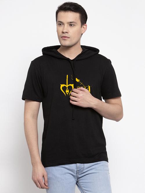 black chest print t-shirt - 17263745 - Standard Image - 0