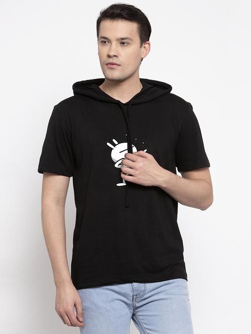 black chest print t-shirt - 17263751 - Standard Image - 0