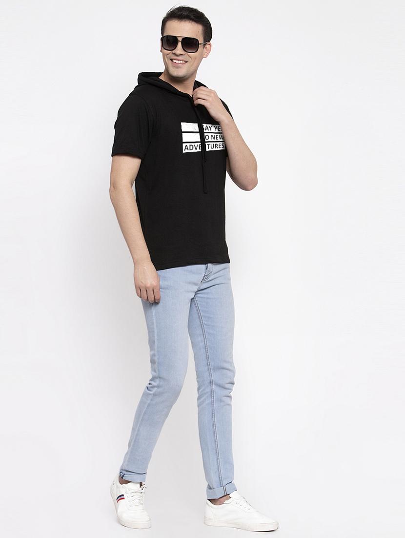 black chest print t-shirt - 17263771 - Standard Image - 3