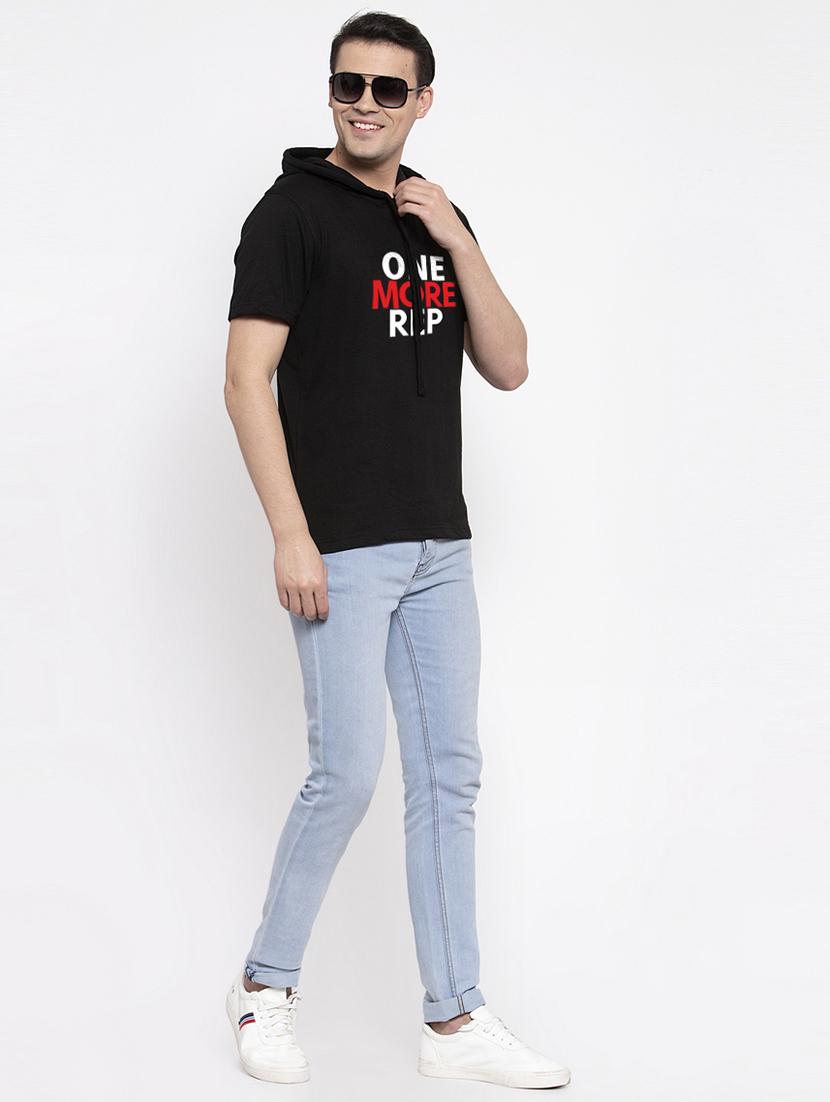 black chest print t-shirt - 17263775 - Standard Image - 3
