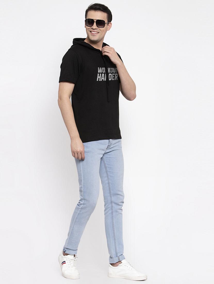 black chest print t-shirt - 17263777 - Standard Image - 3