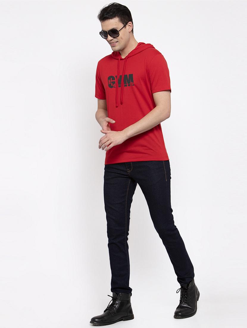 maroon chest print t-shirt - 17263779 - Standard Image - 3