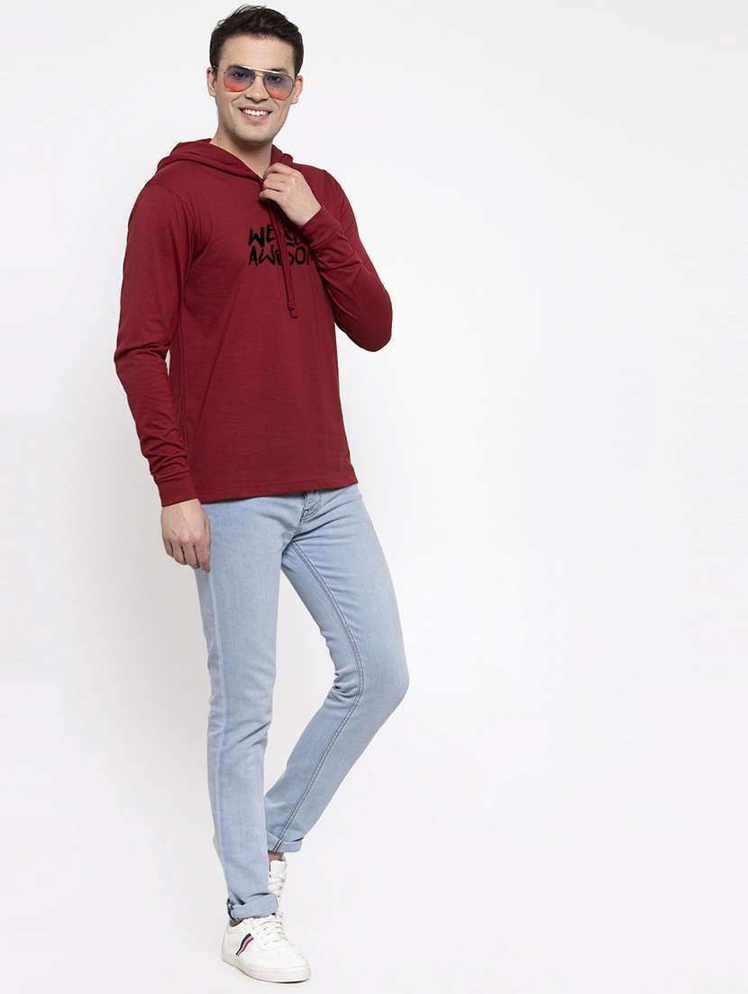 maroon chest print t-shirt - 17263789 -  Standard Image - 3