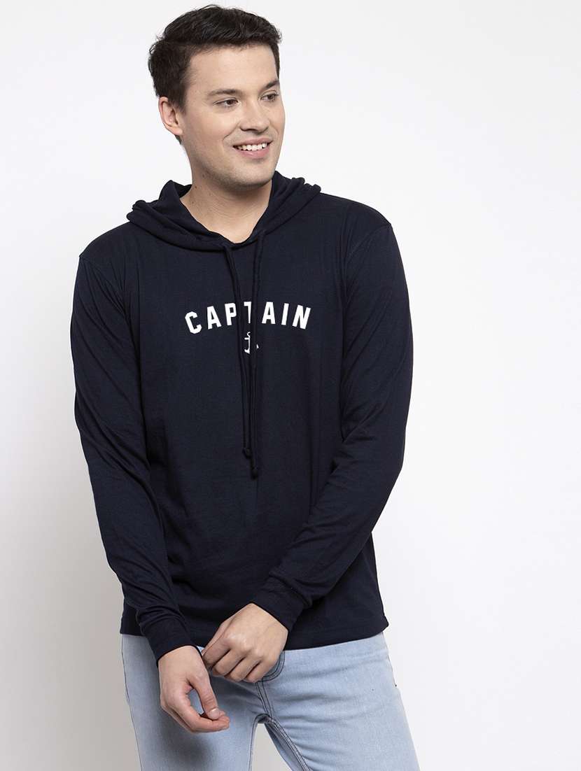 navy blue chest print t-shirt