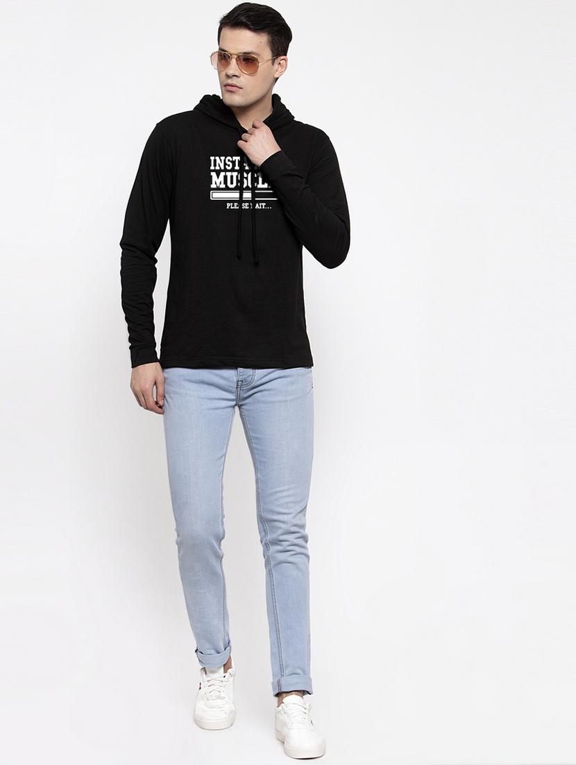 black chest print t-shirt - 17263804 - Standard Image - 3
