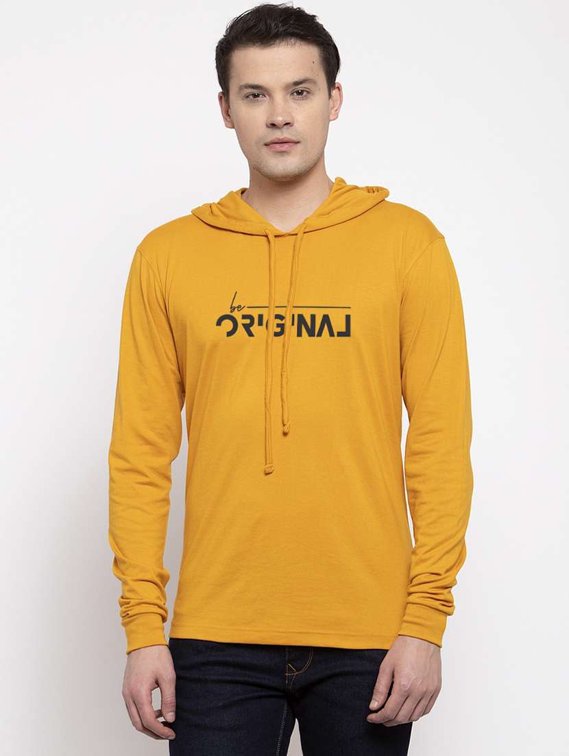 mustard chest print t-shirt