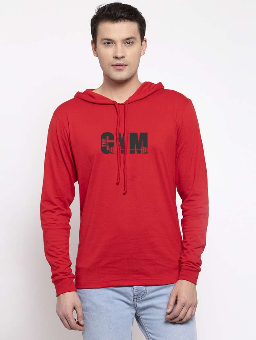 red chest print t-shirt