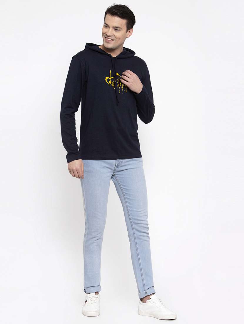 navy blue chest print t-shirt - 17263824 -  Standard Image - 3