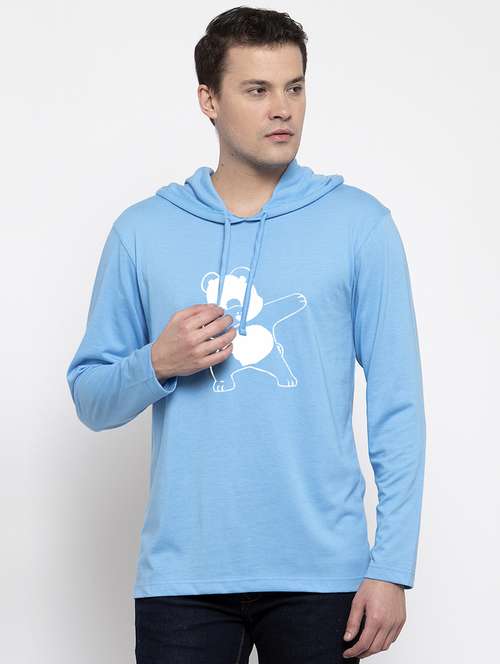 light blue chest print t-shirt