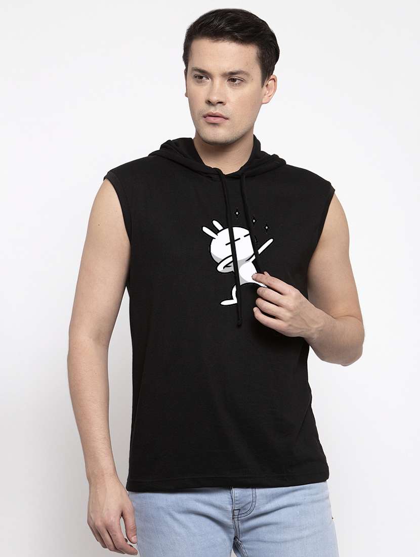 black chest print t-shirt - 17263868 -  Zoom Image - 0