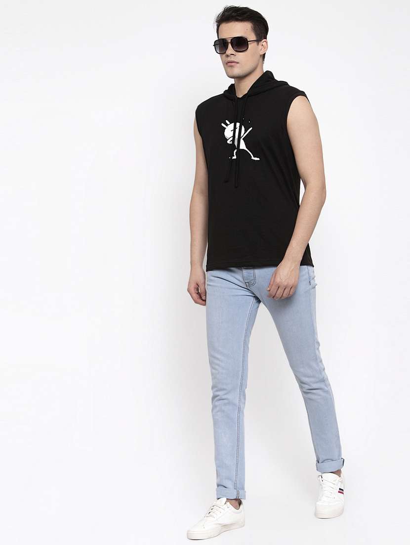 black chest print t-shirt - 17263868 - Standard Image - 3
