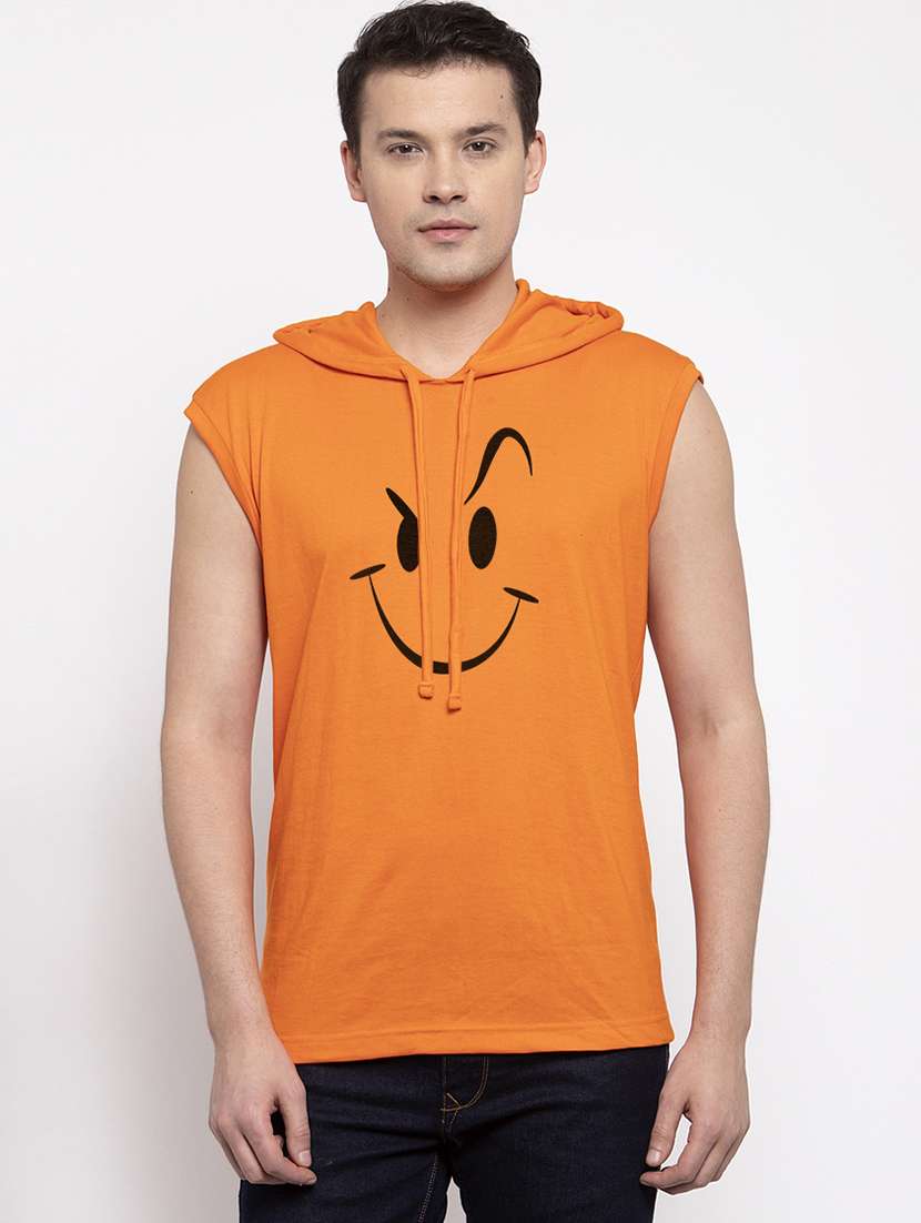 orange chest print t-shirt - 17263874 - Zoom Image - 0