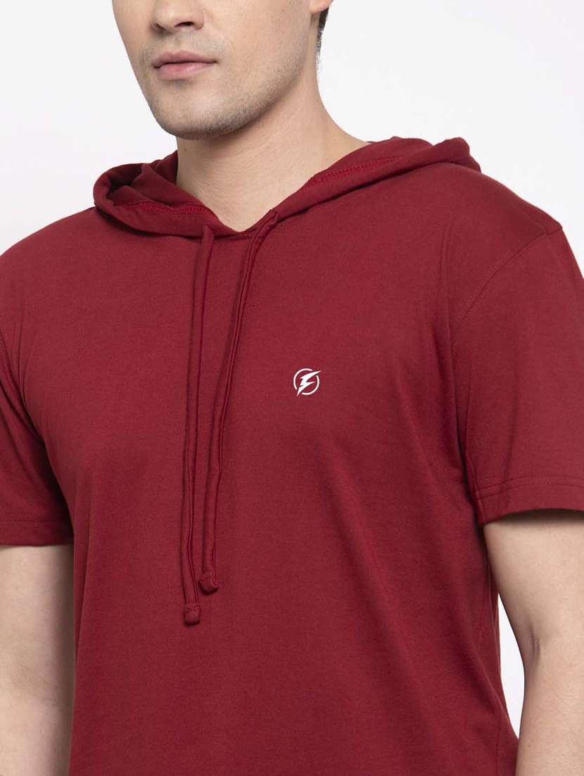 maroon solid t-shirt - 17263967 - Standard Image - 5