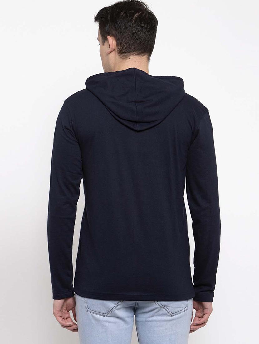 navy blue solid t-shirt - 17263978 - Standard Image - 3