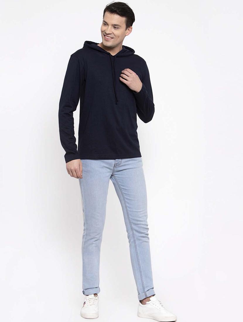 navy blue solid t-shirt - 17263978 - Standard Image - 5