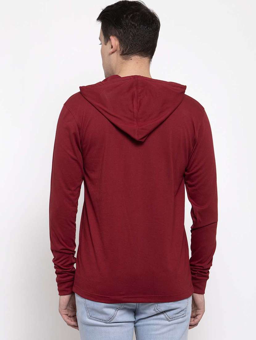 maroon solid t-shirt - 17263987 - Standard Image - 3